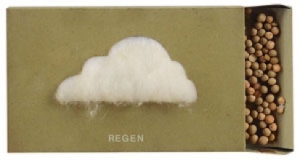 Regenschachvel_tecnica mista cotone e semi su scatola cm13x25 su masonite cm 33 5x401970