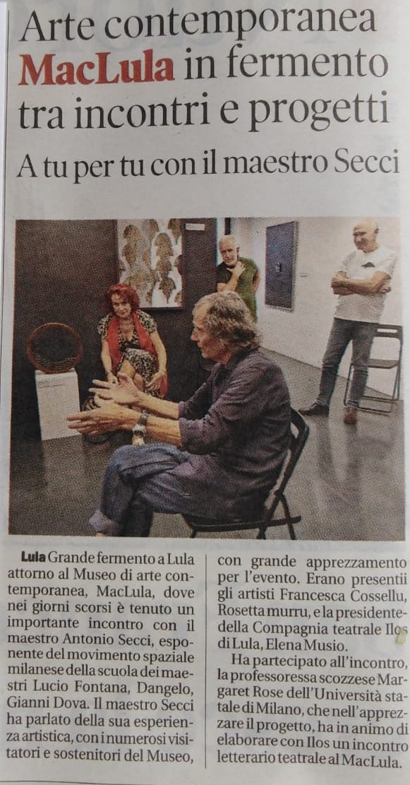 articolo di giornale sul MAC Lula della Nuova Sardegna