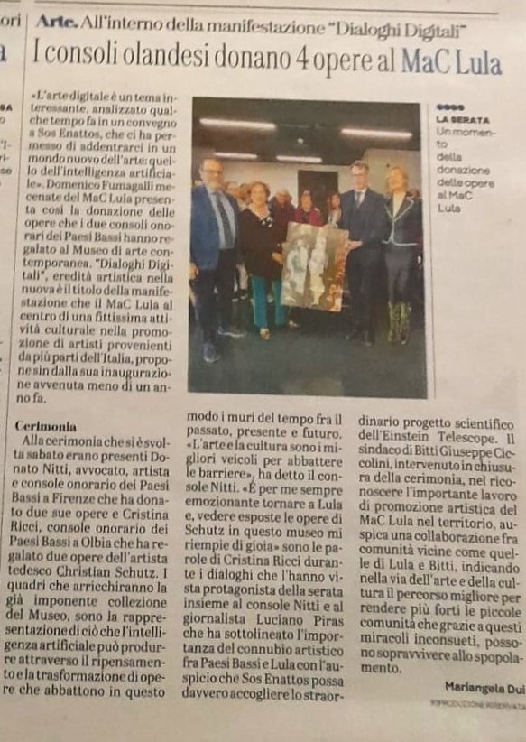 Articolo de "L'Unione Sarda" del 23 aprile 2024